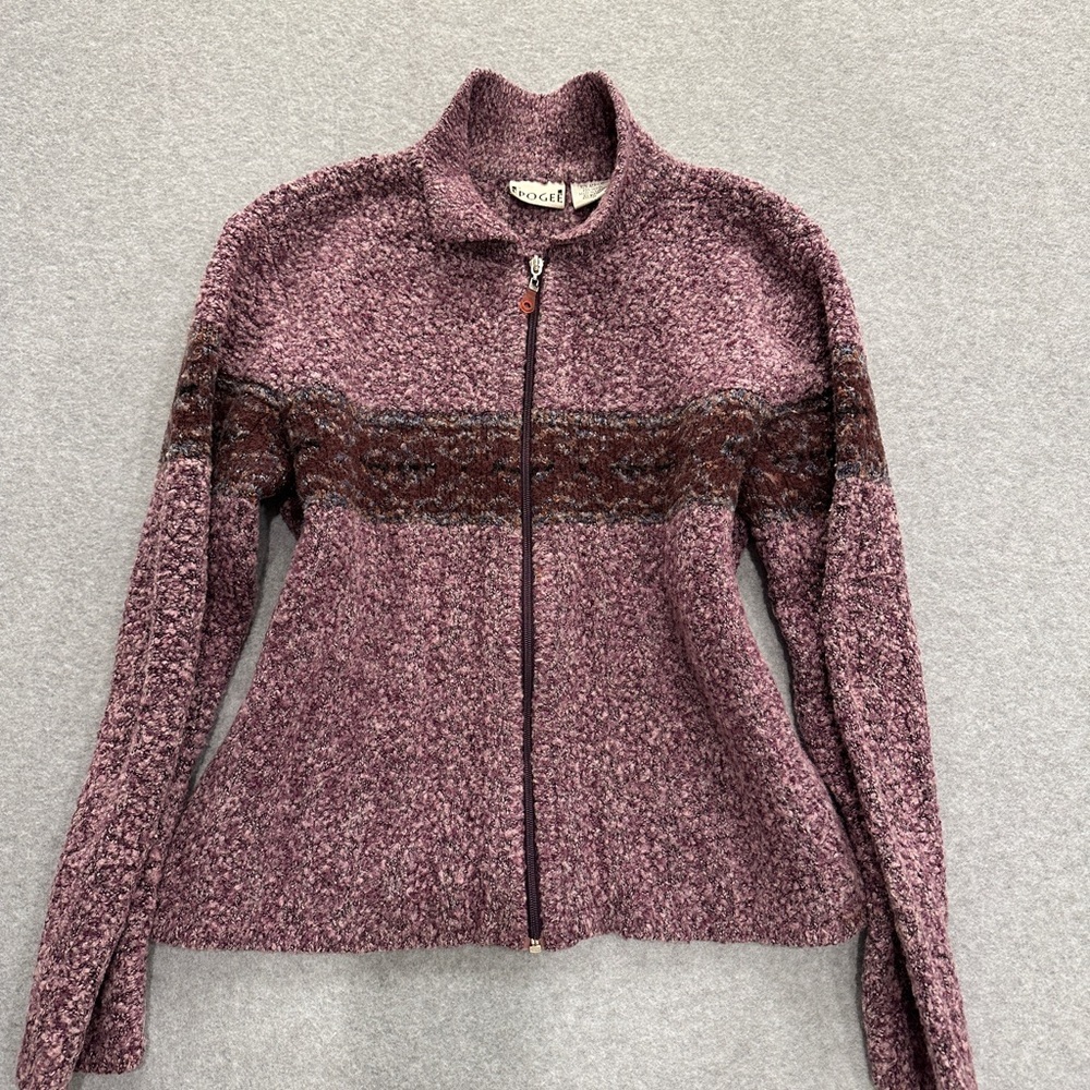 Vintage Epogee Boucle Zip-Up Sweater
